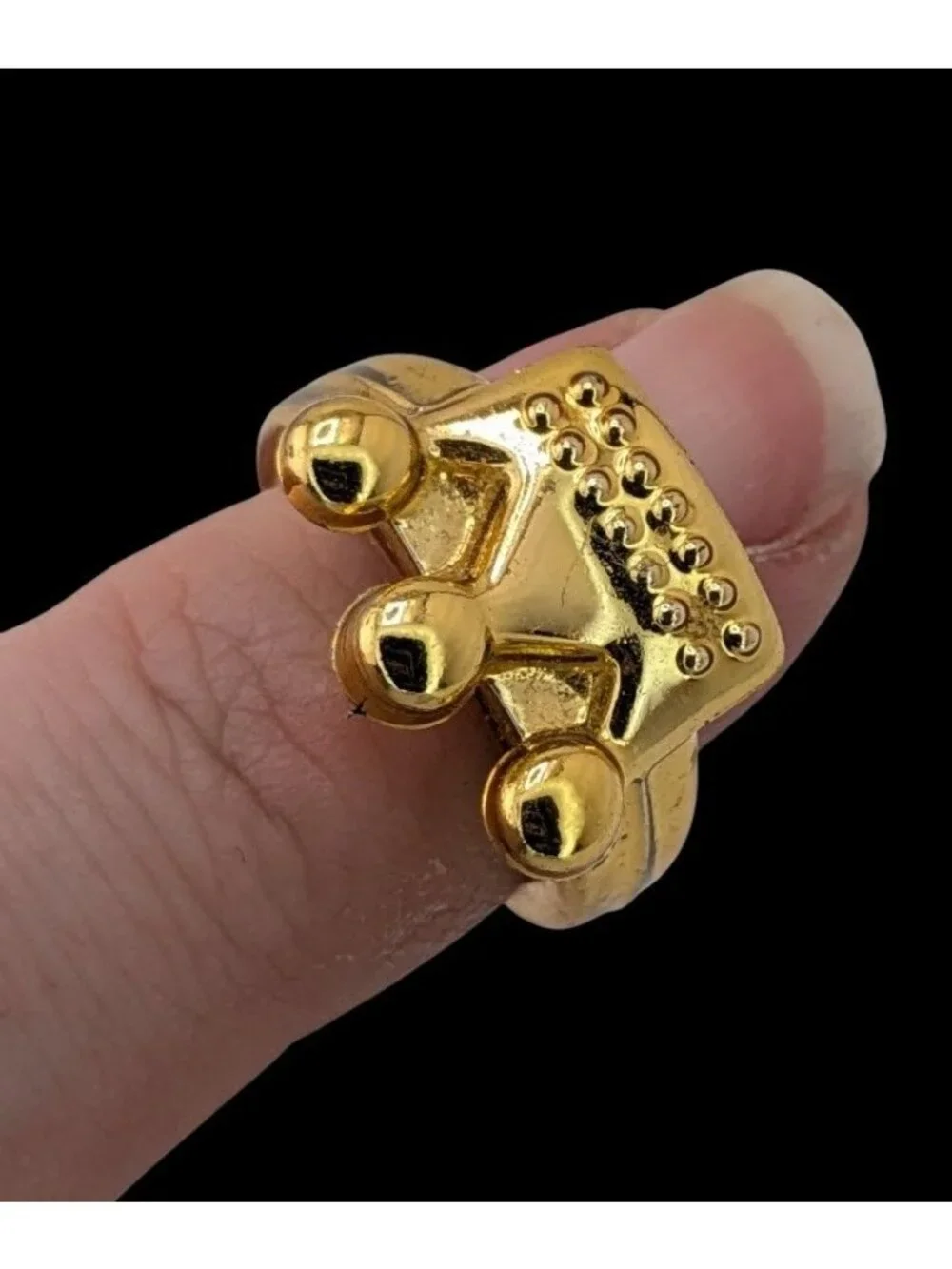 Gold Crown Kids Ring Plastic Costume Ring Princess Prince Dress Up Toy Jewelry